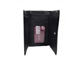 Μαύρο μεσαίου μεγέθους πορτοφόλι από λουστρίνι