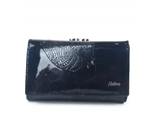 Μαύρο μεσαίου μεγέθους πορτοφόλι - φύλλο