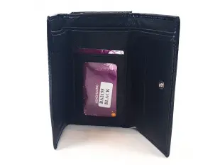 Μαύρο μεσαίου μεγέθους πορτοφόλι - φύλλο