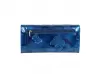 Μπλε λουστρίνι πορτοφόλι με πεταλούδες