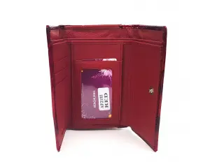 Γυναικείο λουστρίνι πορτοφόλι - κόκκινες πεταλούδες