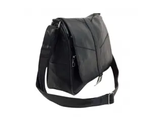 Μαύρη τσάντα από γνήσιο δέρμα - Elia