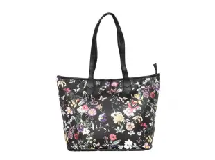 Μαύρη τσάντα χειρός με λουλούδια - Φλόριντα
