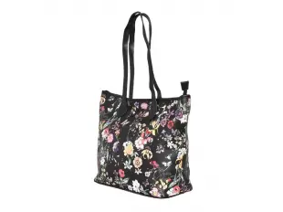 Μαύρη τσάντα χειρός με λουλούδια - Φλόριντα
