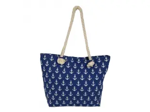 Μπλε τσάντα θαλάσσης με άγκυρες - Arila