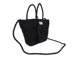 Μαύρη τσάντα από ρατάν - Nansi