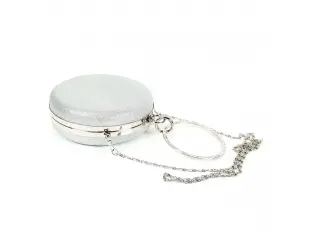 Ασημένια στρογγυλή τσάντα αποφοίτησης