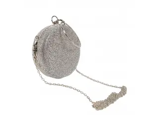 Ασημένια στρογγυλή τσάντα - Kolins