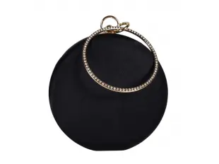 Κομψή μαύρη στρογγυλή τσάντα - Alesan