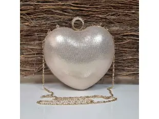 Λαμπερή χρυσή τσάντα - καρδιά