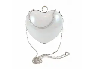 Λαμπερή τσάντα χαμαιλέοντα - καρδιά