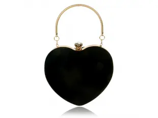 Μαύρη τσάντα με σχήμα καρδιάς - Πηνελόπη - Penelope