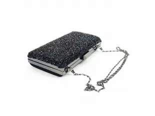 Μεγάλη μαύρη βραδινή τσάντα