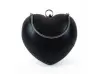 Γυαλιστερή μαύρη τσάντα - καρδιά