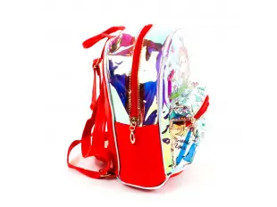 Κόκκινο διαφανές σακίδιο πλάτης με μονόκερο