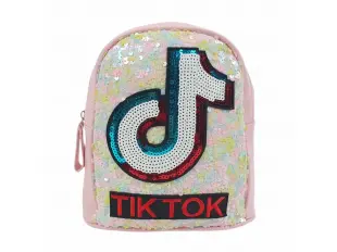 Ροζ παιδικό σακίδιο πλάτης με πούλιες - Tik Tok
