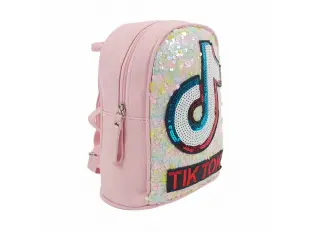 Ροζ παιδικό σακίδιο πλάτης με πούλιες - Tik Tok