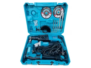 Σετ σφυροδράπανο, γωνιακός μύλος 125 mm και τρυπάνι 1200W KraftRoyal